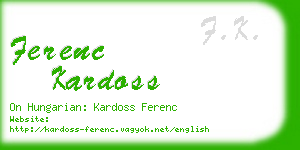 ferenc kardoss business card